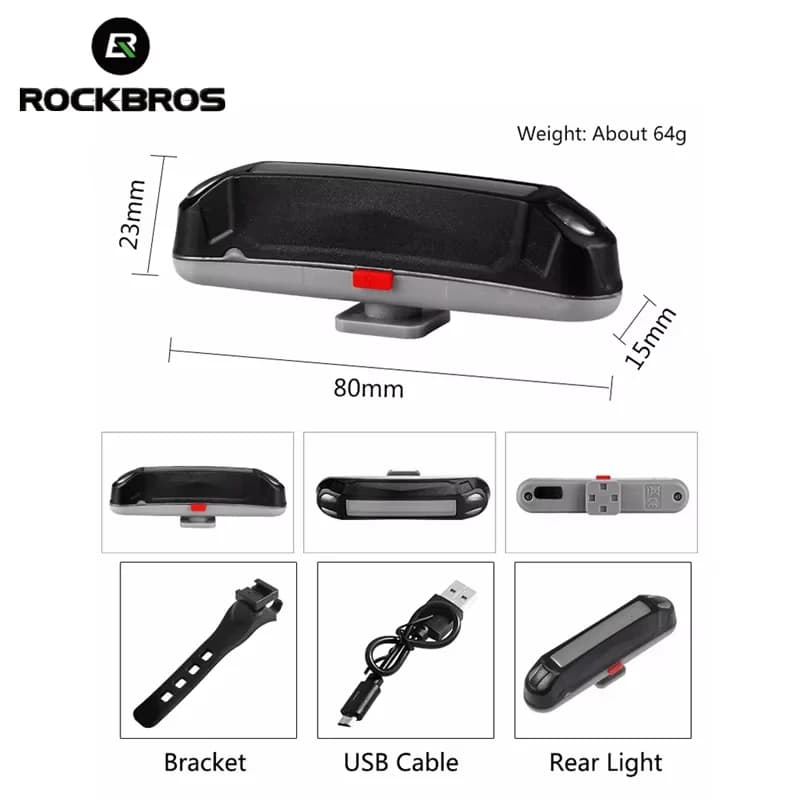 USB polnljiva LED zadnja luč za kolo