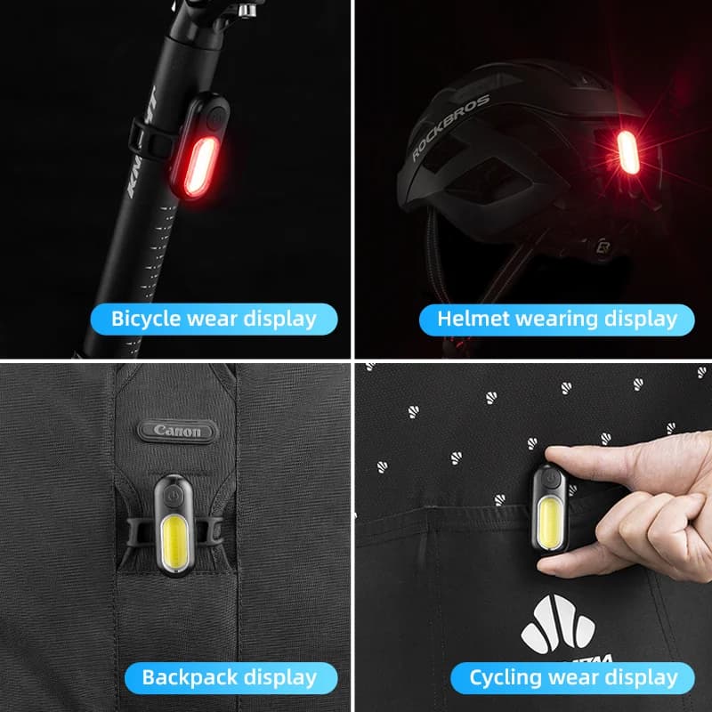 Zadnja luč za kolo, dežna zaščita, polnjenje prek USB-C