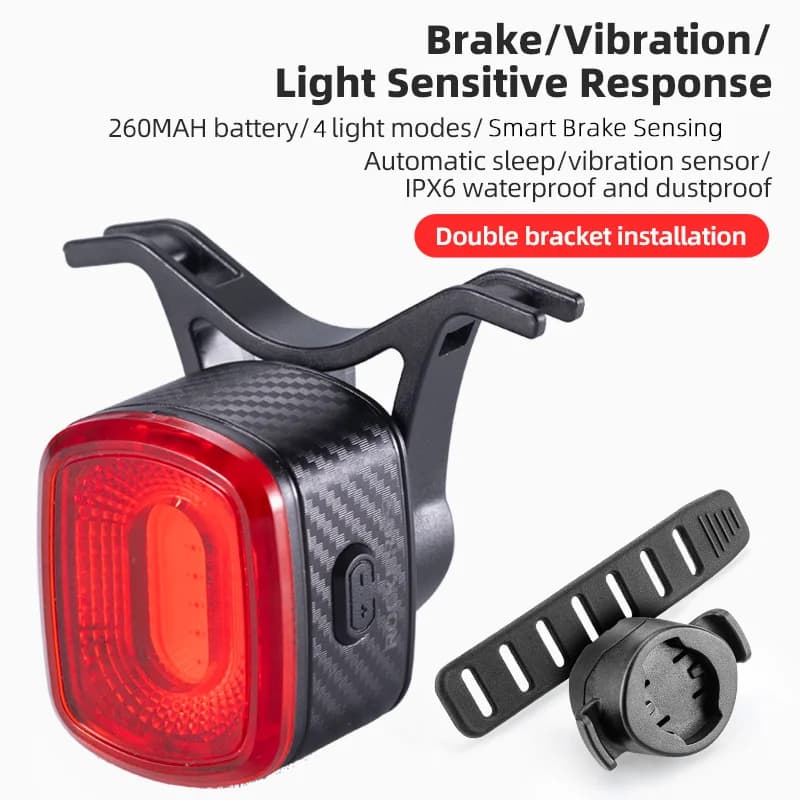 IPX6 pametna zadnja luč za kolo s tipom C in zaznavanjem zaviranja